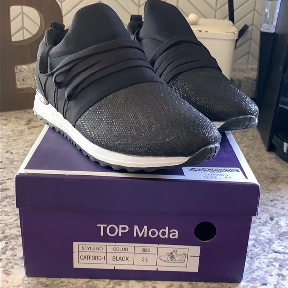 TOP Moda black & sparkly sneakers - Picture 3 of 5